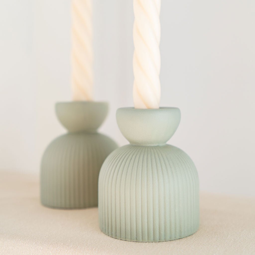 Bougeoir en céramique Lus - Vert - Oustao