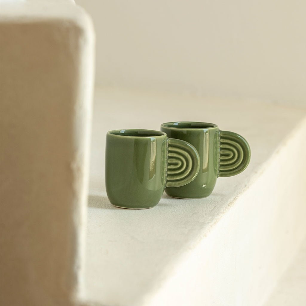 Tasse en céramique Ambre - Vert - Oustao
