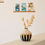 Soliflore en céramique Mediterranea - Rayures vert/beige