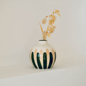 Soliflore en céramique Mediterranea - Rayures vert/beige