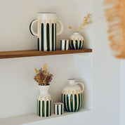Soliflore en céramique Mediterranea - Rayures vert/beige