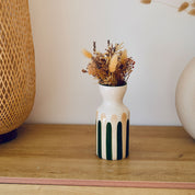 Totem en céramique Mediterranea - Rayures vert/beige