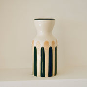 Totem en céramique Mediterranea - Rayures vert/beige