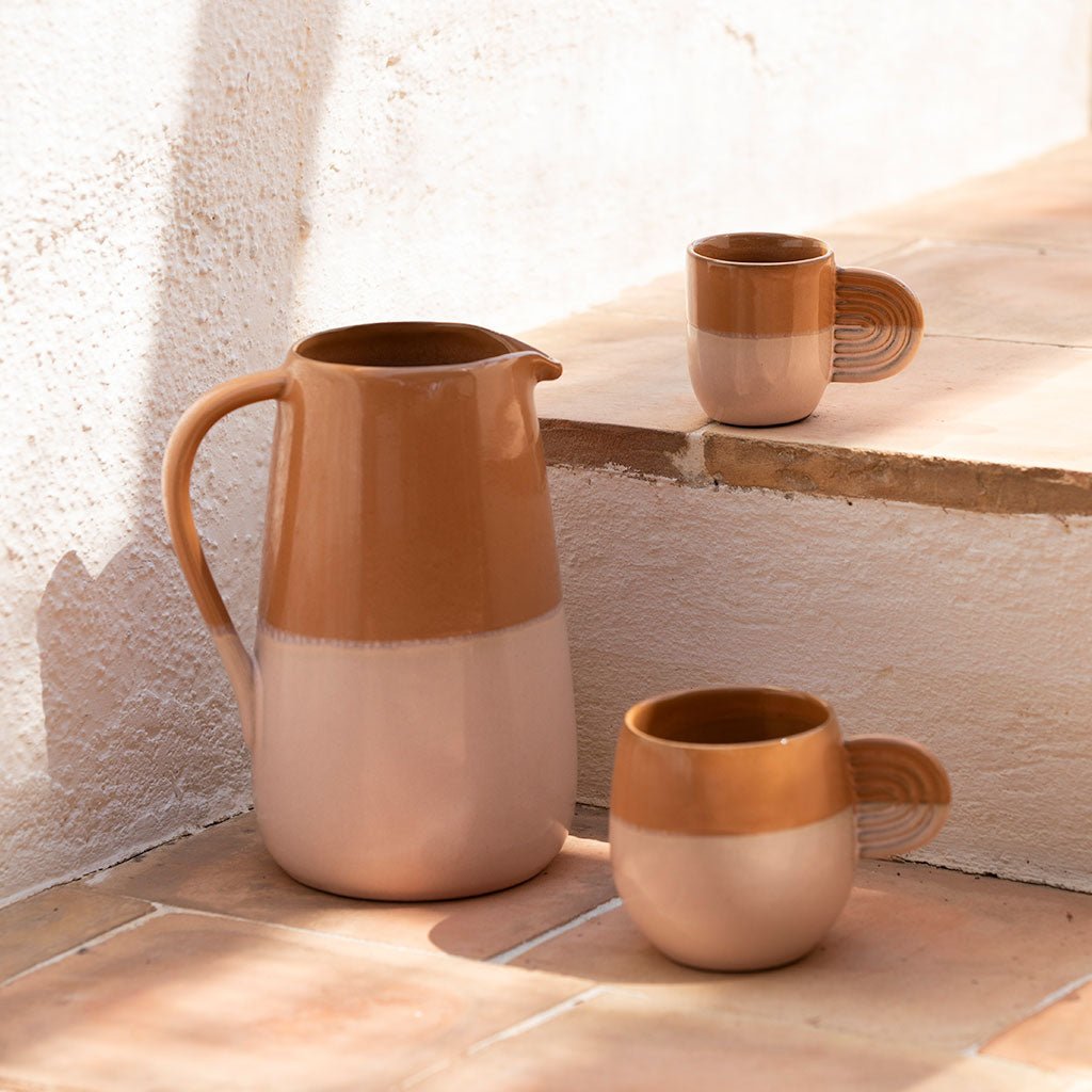 Lot 1 pichet et 2 mugs Ambre - Bicolore - Oustao