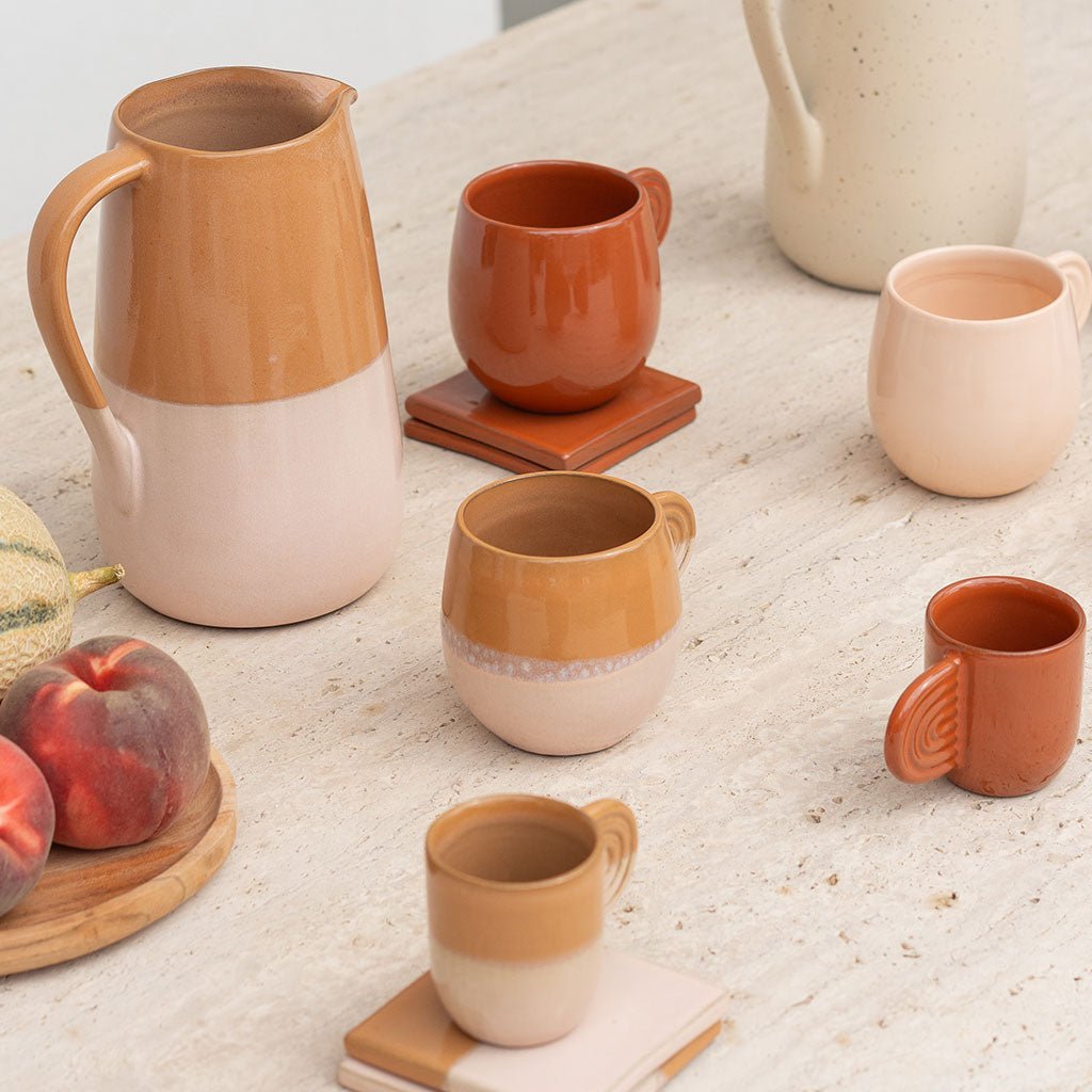 Lot 1 pichet et 2 mugs Ambre - Bicolore - Oustao