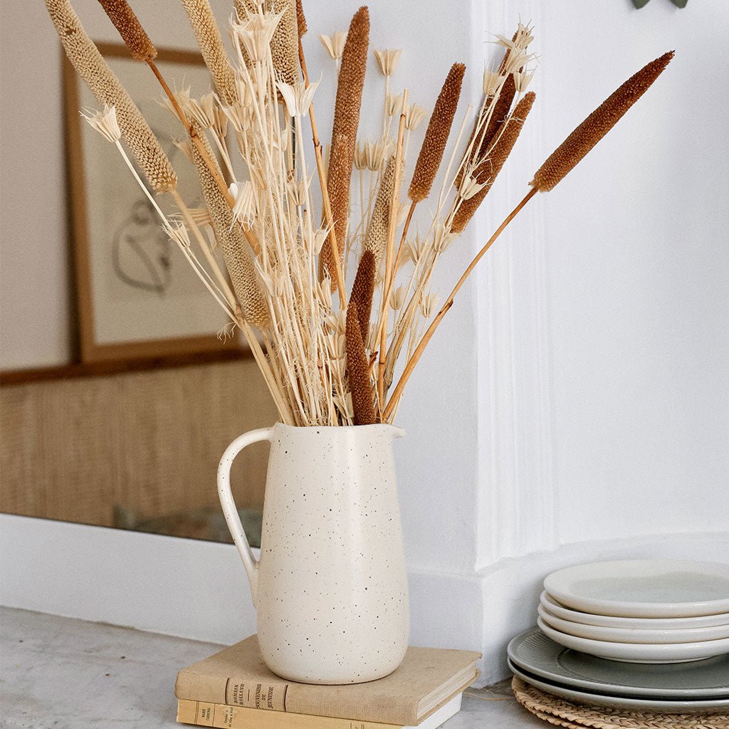 Lot 1 pichet et 2 tasses Ambre - Moucheté - Oustao