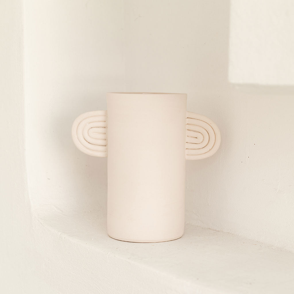 Vase en céramique Ambre - Blanc - Oustao