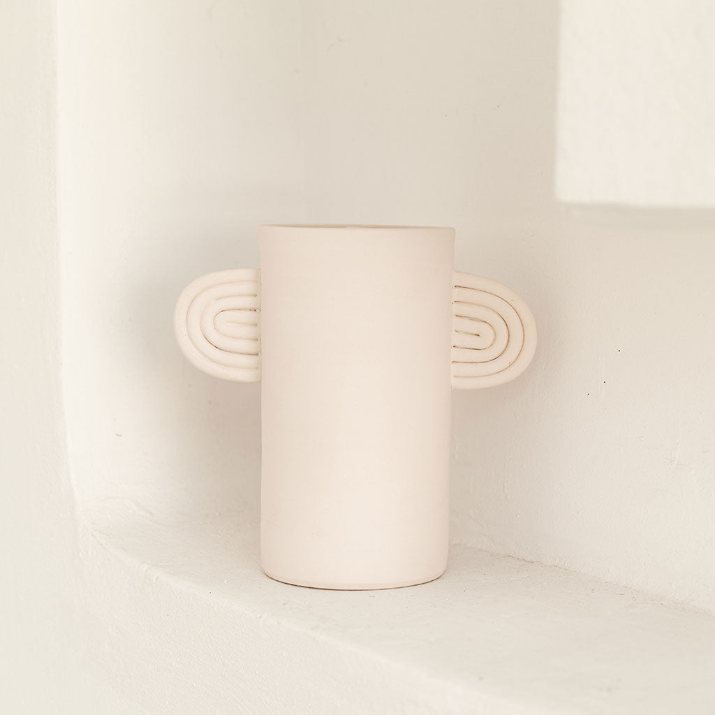 Vase en céramique Ambre - Blanc (Prototype) - Oustao